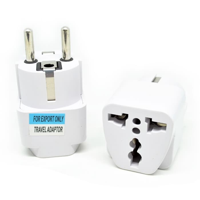 Jual Universal eu 2 round plug adapter to 3 pin plug alat Elektronik ...
