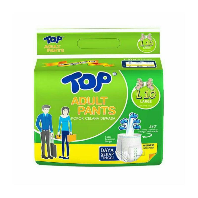 Jual TOP ADULT PANTS L 10 POPOK CELANA DEWASA ADULT DIAPERS LANSIA Shopee Indonesia