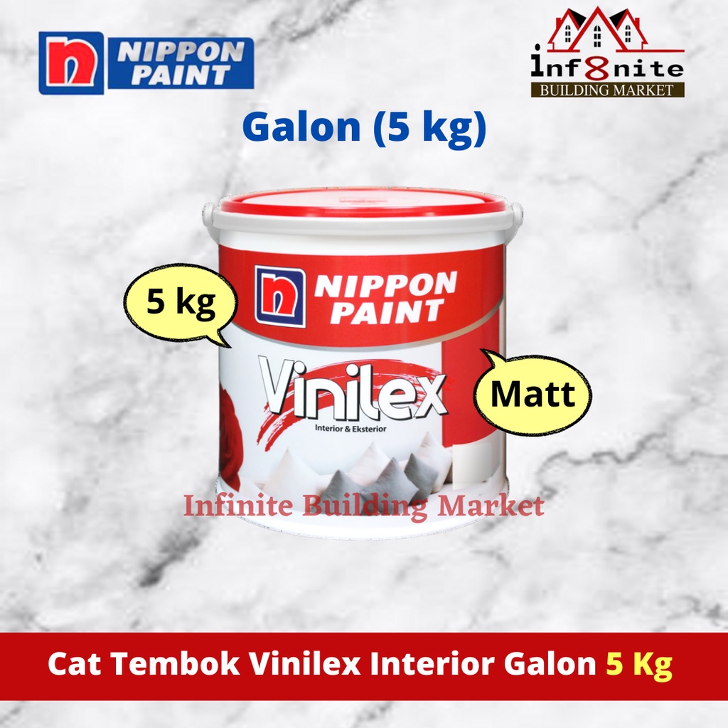 Jual Cat Tembok Vinilex Nippon Paint Vinilex Kembang Interior 5 Kg ...