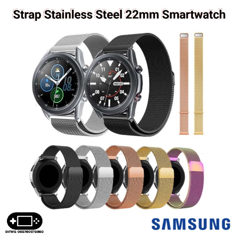 Jual Strap Stainless Steel 22mm Samsung Galaxy Watch 3 45mm Gear S3 S4 45mm 46mm Frontier Classic Tali Jam Tangan Smartwatch Shopee Indonesia