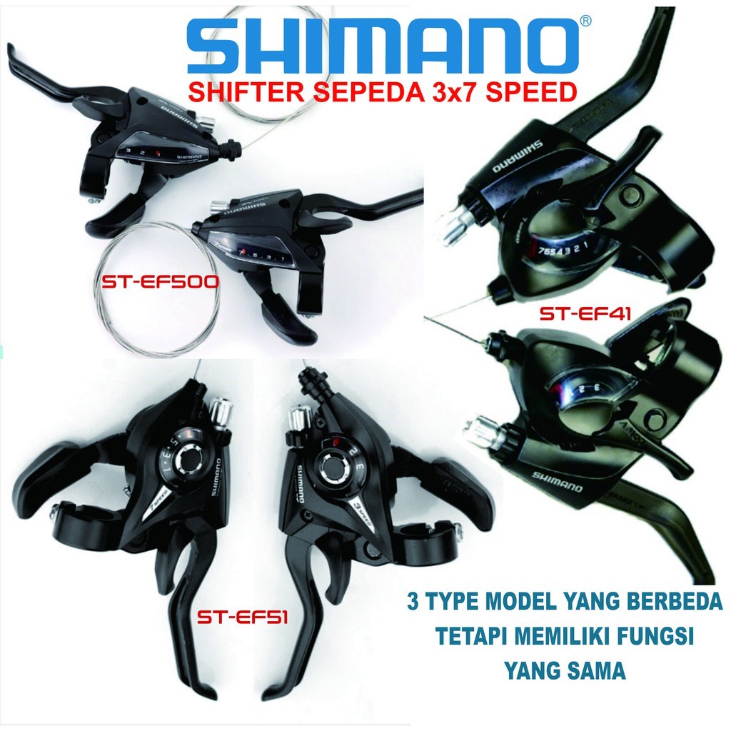 Jual Promo Operan Gigi Sepeda Gunung SHIMANO Shifter EF51 3 x 7 8 Speed ...