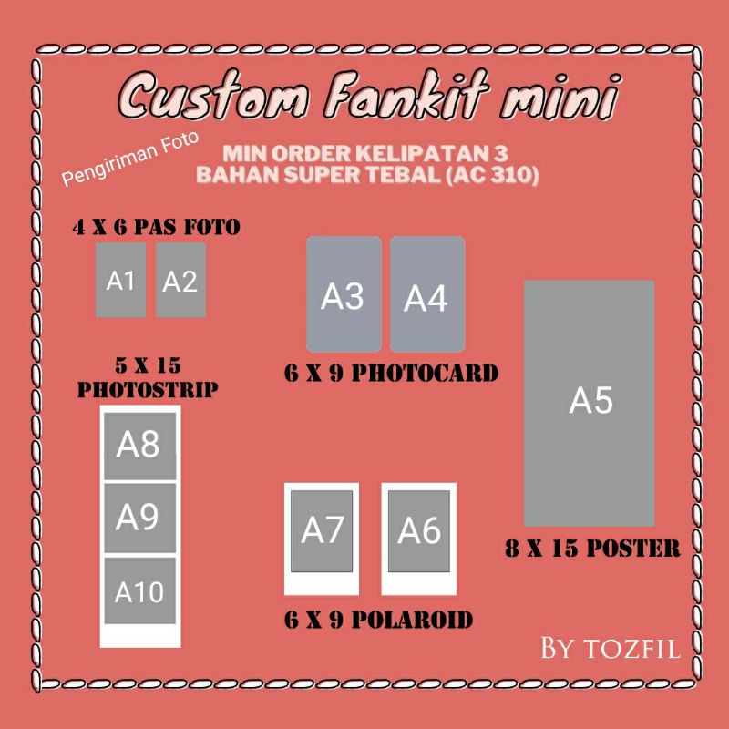 Jual FANKIT CUSTOM (ide freebies) MIN ORDER 3 baca des | Shopee Indonesia