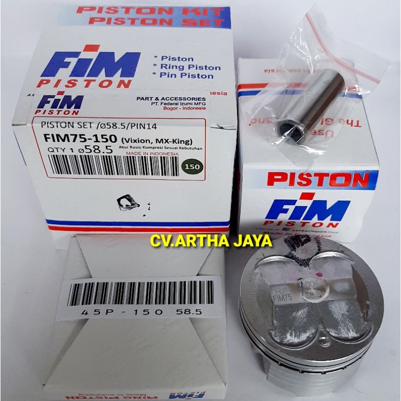 Jual PISTON KIT FIM FIM75 SEMI DOME YAMAHA VIXION / VIXION NEW / MX ...