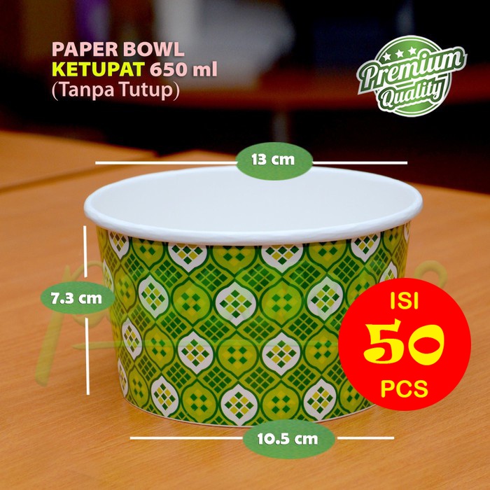 Jual Paper Bowl Mangkok Kertas Batik Ketupat Ml Oz Tanpa