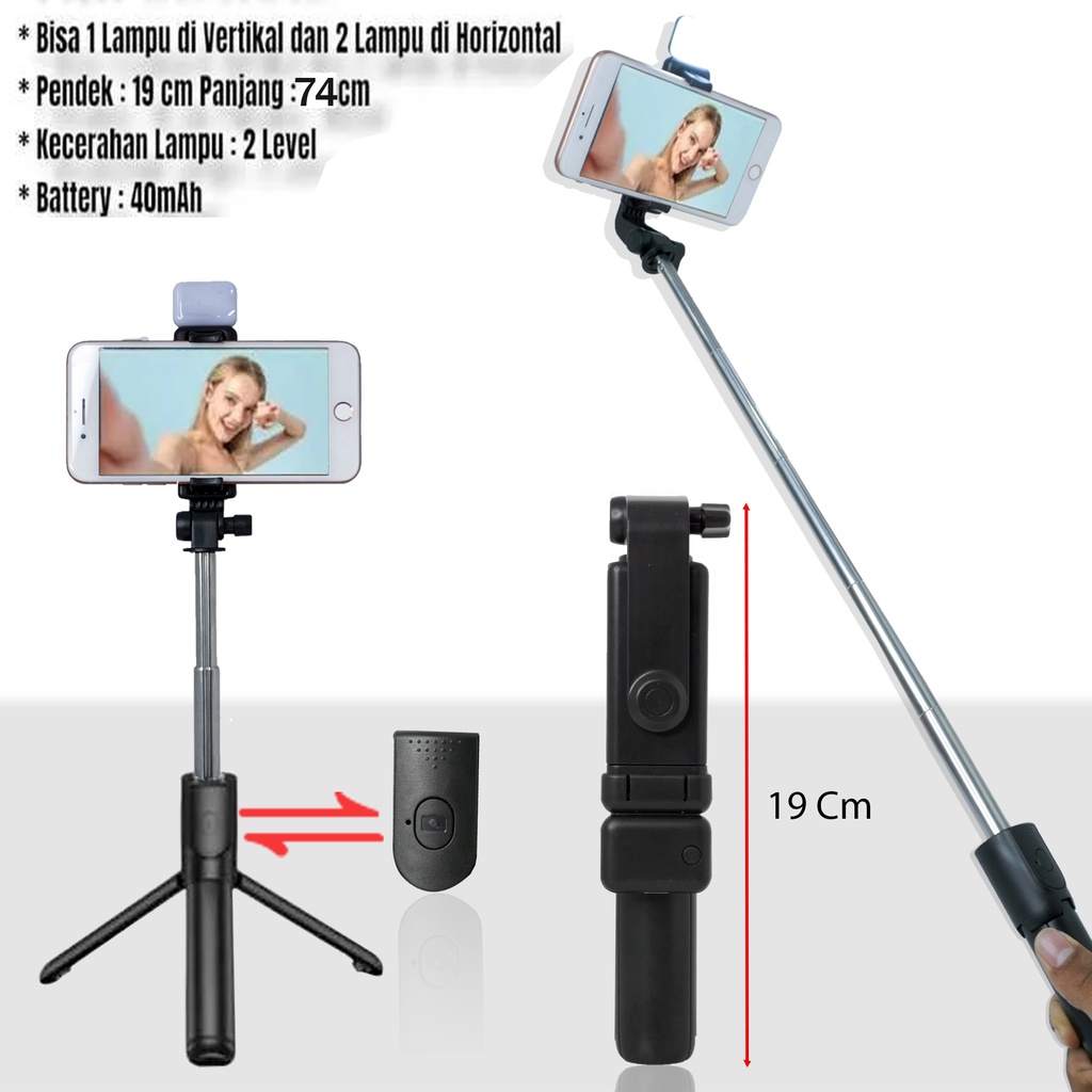 Jual Selfie Stick R1s Tongsis 3in1 Plus Remote Control Bluetooth Tripod