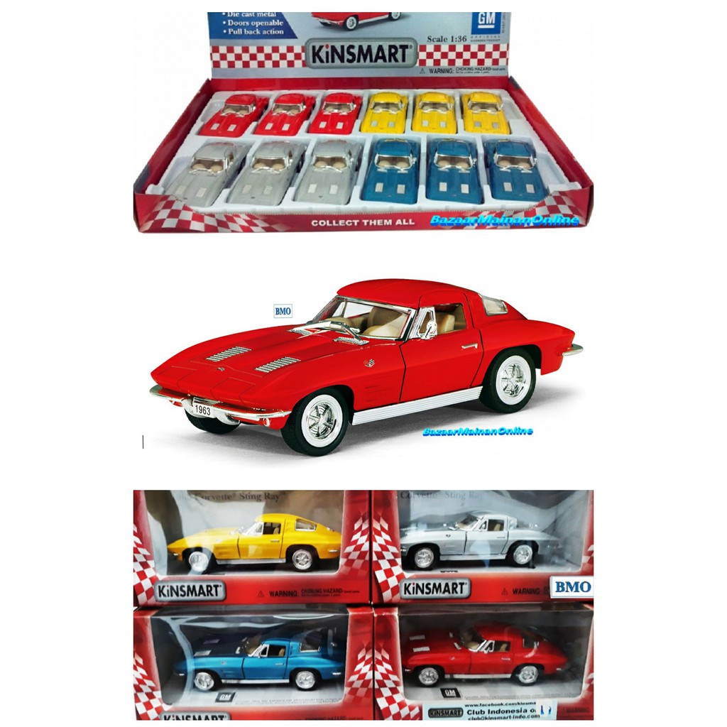 Jual Kinsmart 1963 Corvette Sting Ray KT5358 Bahan Logam