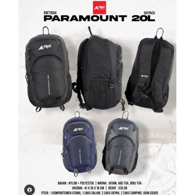 Jual Daypack Rei Paramount 20L Arei Outdoorgear Original + Cover Bag ...