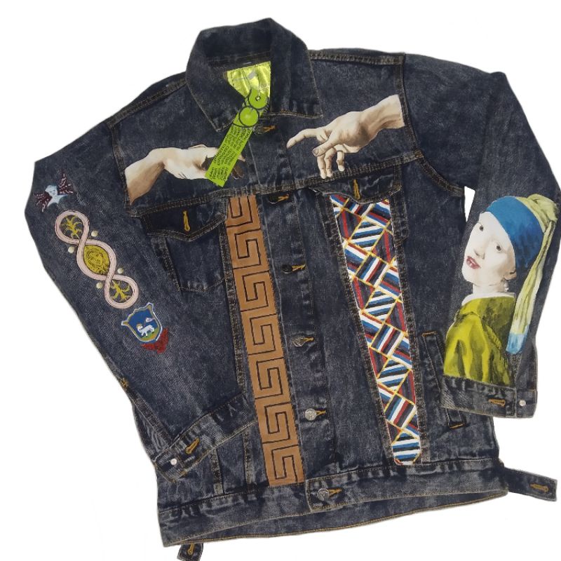 PAINT ROSE + CAT SOUVENIR JACKET（Tom and Jerry cat mouse Painted 