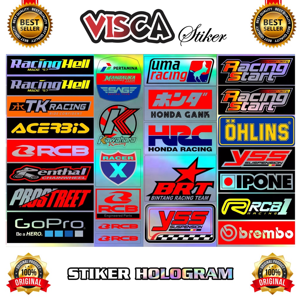 Jual Sticker Racing Hologram Pack Stiker Motor Keren Stiker Racing