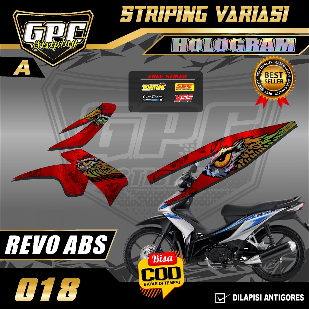 Jual STICKER STRIPING LIST VARIASI HOLOGRAM REVO ABSOLUTE DESAIN BURUNG ...