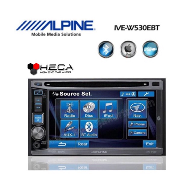 Jual Alpine IVE-W530EBT Tape Mobil IVEW530EBT Double Din IVE W530 EBT ...