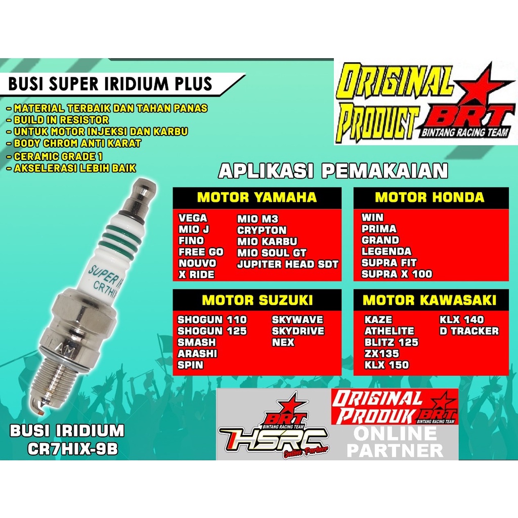 Jual Busi Racing Brt Iridium Klx Astrea Grand Supra Revo Jupiter Z Mio Vega Shogun Smash