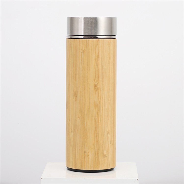 Jual Botol Termos Vakuum Bahan BAMBU Stainless Steel Tumbler 450ml ...