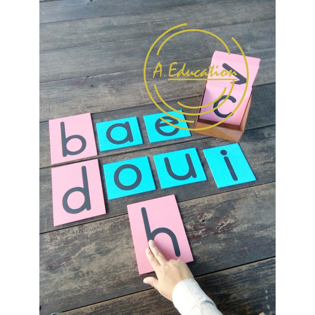 Jual Montessori Huruf Raba Huruf kecil sand paper letter Ukuran Besar ...
