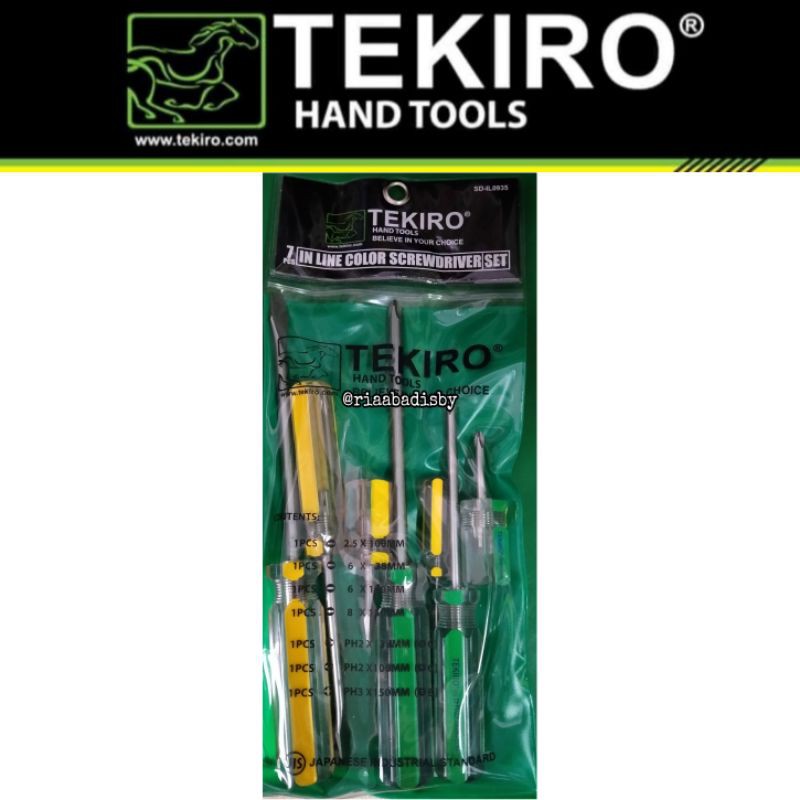 Jual Obeng Kristal Set 7 pcs Tekiro || IN LINE COLOR SCREWDRIVER SET ...