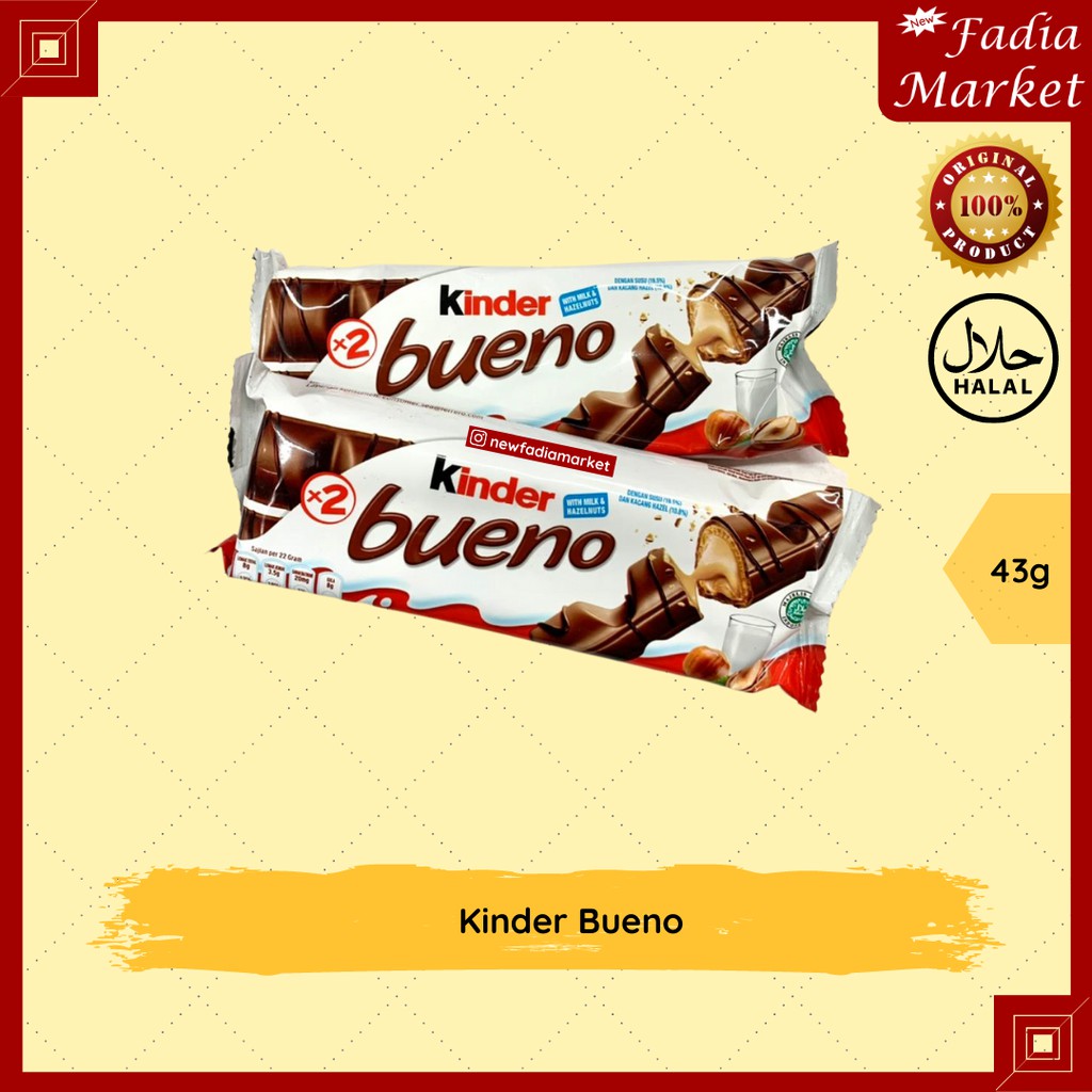 Jual Kinder Bueno Wafer Coklat Chocolate 43g | Shopee Indonesia