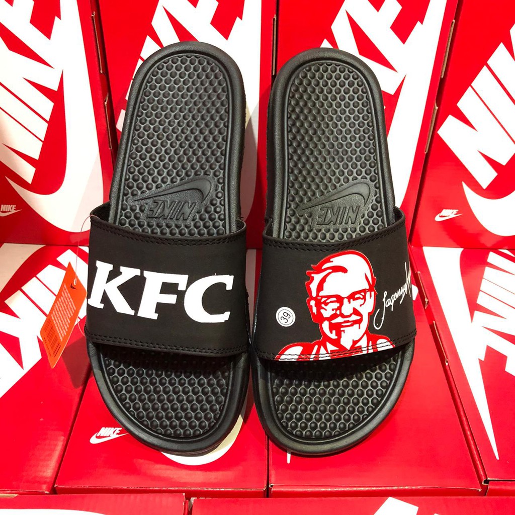 Sandal Slop Pria Nike x KFC Sandal Slop Wanita Sandal Pria Casual  Sendal Slop Pria