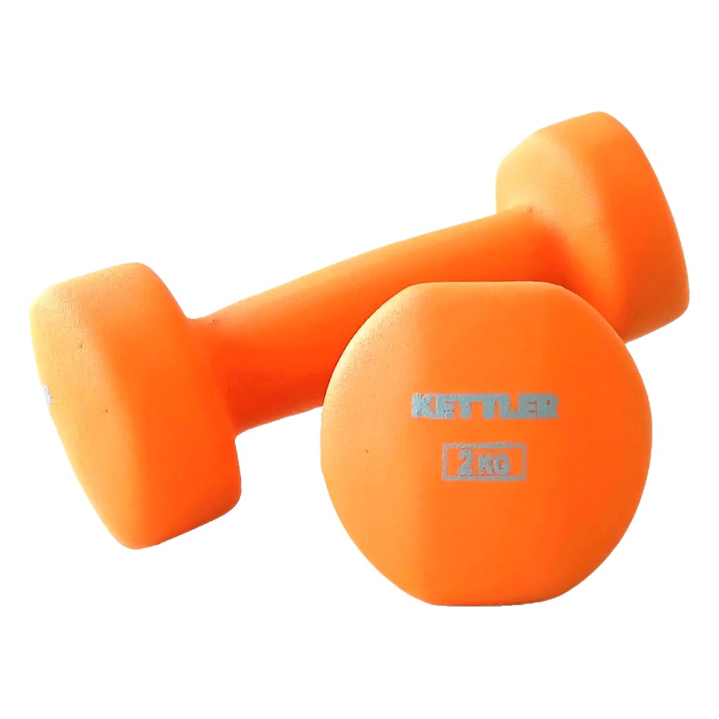 Jual Kettler Neoprene Dumbbell Orange 701-010 2kg/pcs Isi 2bh | Shopee ...