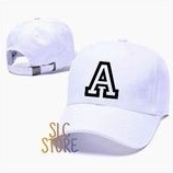 Jual TOPI BASEBALL HAT CAP PREMIUM INISIAL HURUF A PUTIH WHITE CUSTOM ...