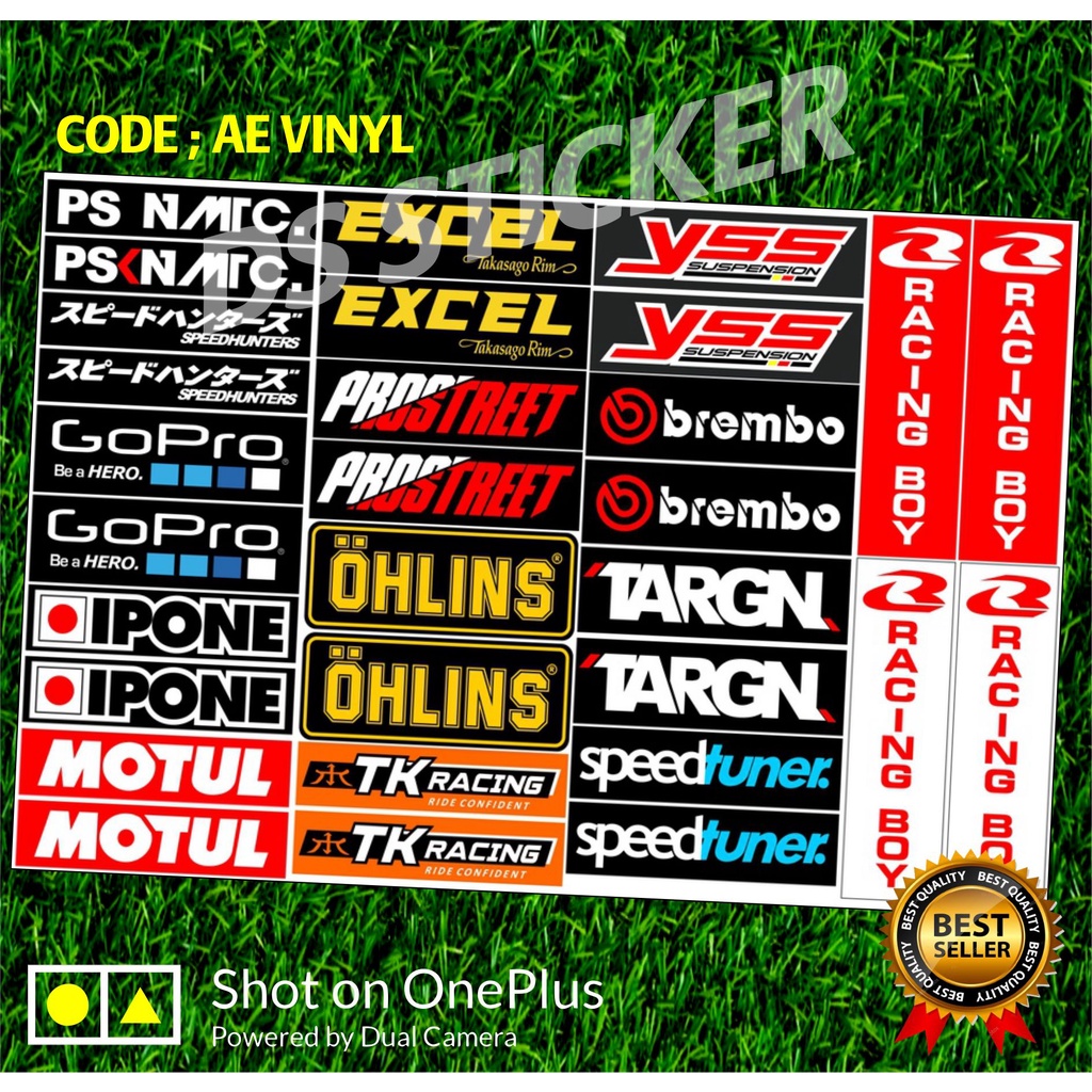 Jual CODE AE Stiker Pack Sticker Sponsor Hologram & Vinyl Balap Racing ...