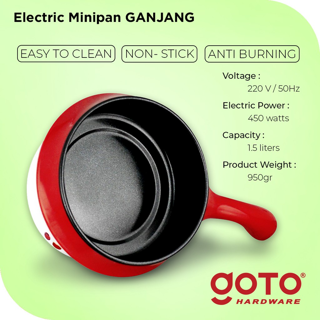 Jual Terkeren Goto Ganjang Panci Listrik Elektrik Fry Pan Serbaguna Frypan Hotpot Elegan