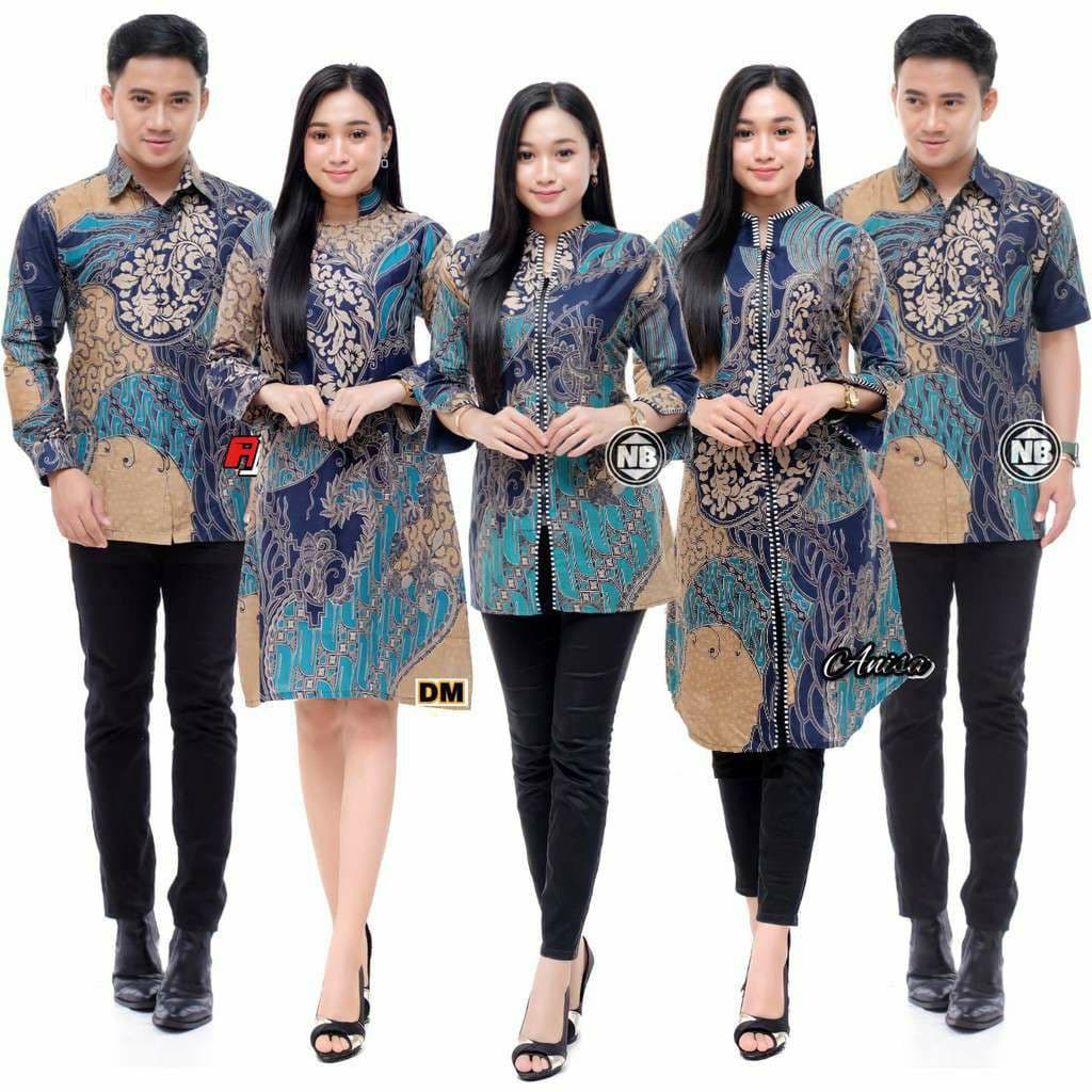 Jual Batik Couple Wanita Pria Batik Kantor Terbaru Seragam Batik Wanita