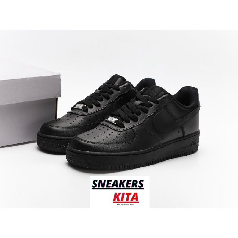 Jual Nike Air Force 1 Low Triple Black BNIB 100% Authentic | Shopee ...