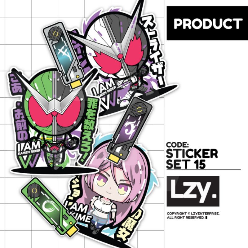 Jual STICKER SET 15 KAMEN RIDER (ST-015) FUUTO PI | Shopee Indonesia