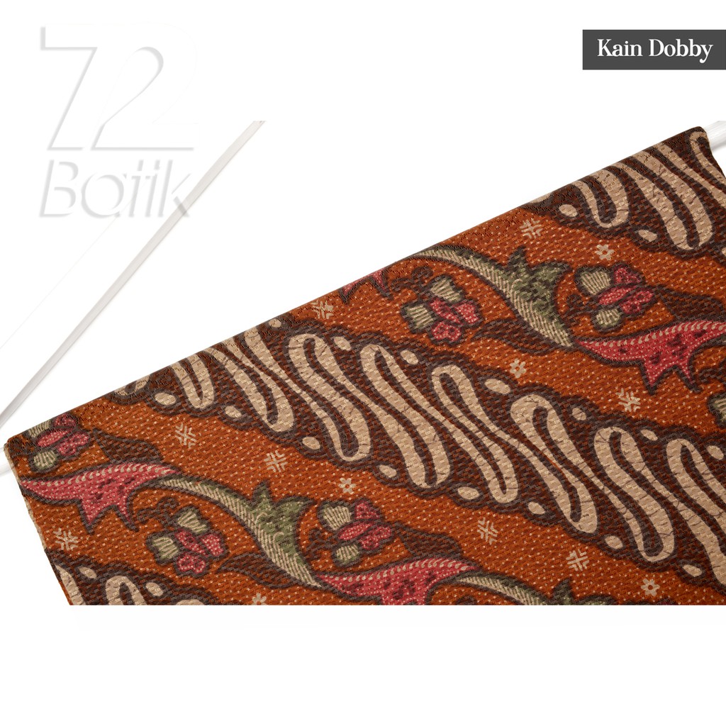 Jual Kain Batik Premium Dobby Motif Parang Warna Orange Oranye Oren