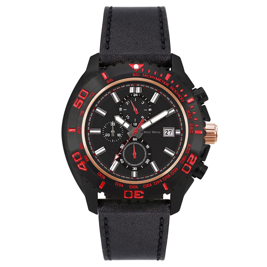Jual Jam Tangan Pria Original Christ Verra CV80019G26BLK Chronograph