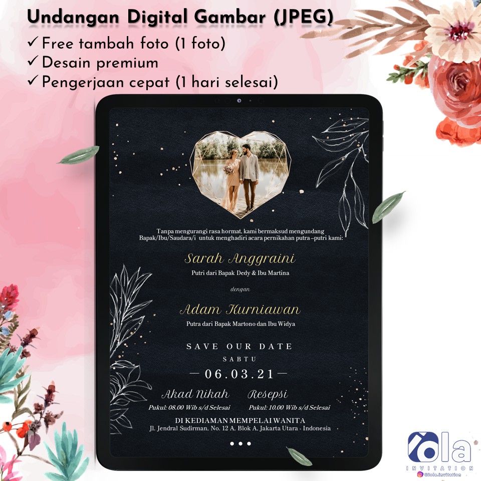 Jual Undangan Digital Gambar Statis format JPEG Desain Premium (UJ08 ...
