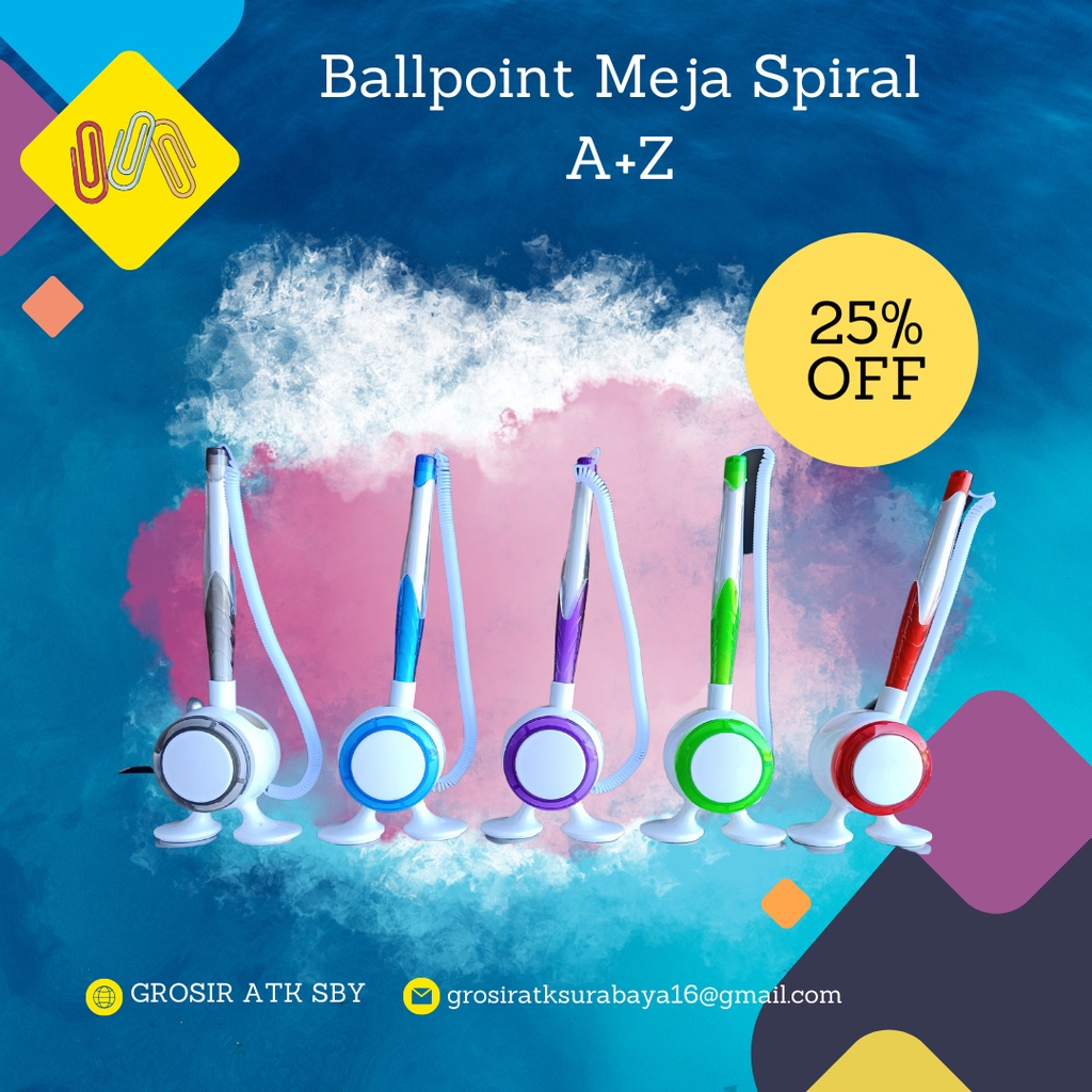 Jual Balpoint Meja Spiral Merk A+Z / Bolpen Meja | Shopee Indonesia