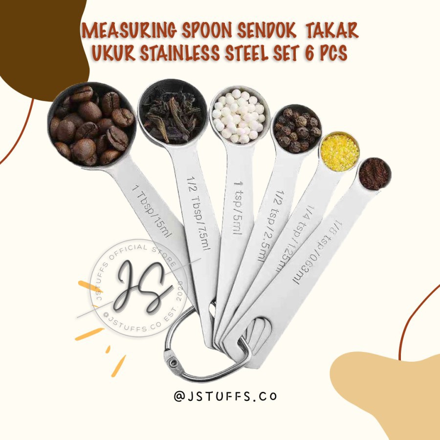 Jual Measuring Spoon Sendok Takar Ukur Takaran Stainless Steel Set 6 Pcs Shopee Indonesia 7356