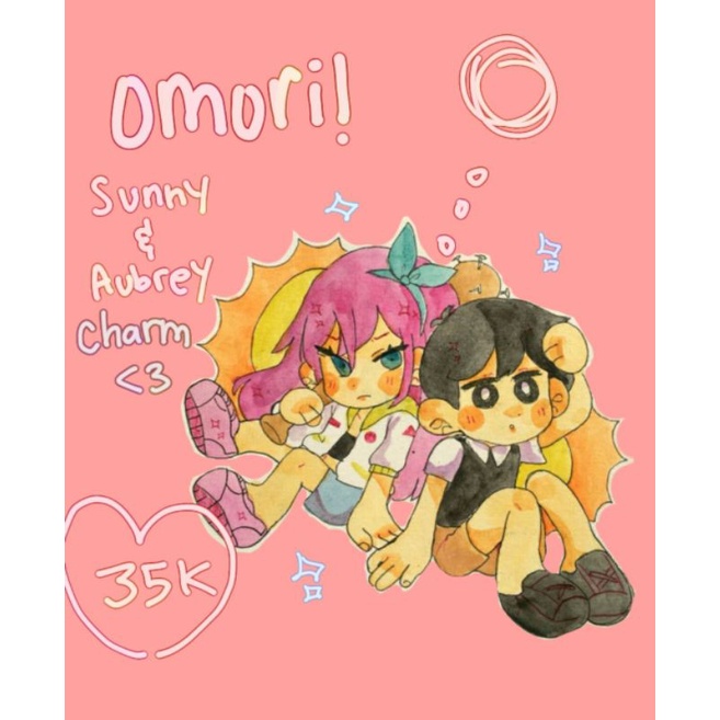 Omori OTP Set: Sunny X Aubrey Stickers Prints and Keychain 