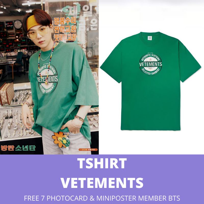 Jual KAOS SUGA BTS VETEMENTS TSHIRT SUGA VETEMENTS KAOS POLOS KAOS CUSTOM Shopee Indonesia