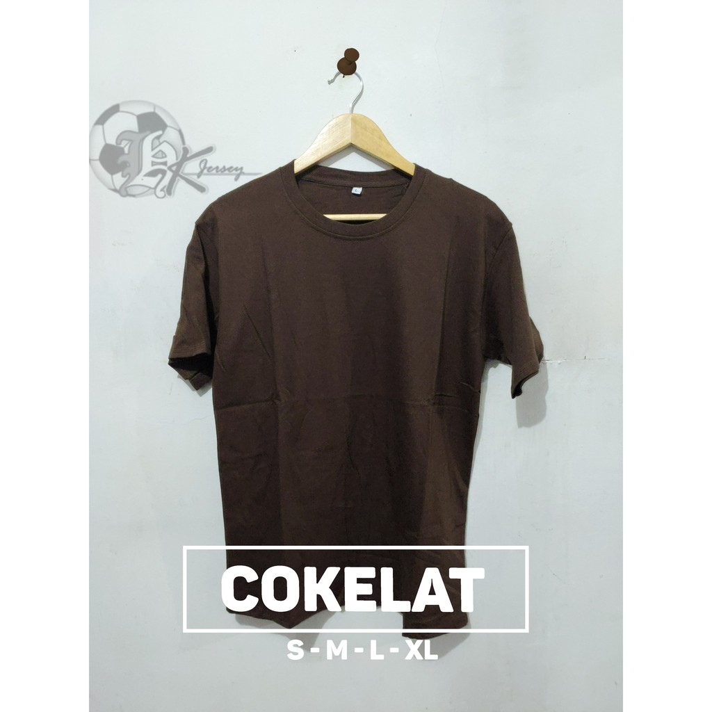 Jual Kaos Polos Cotton Combed S Warna Cokelat Choco Shopee Indonesia