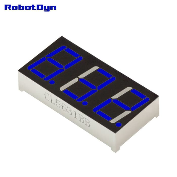 Jual BLUE 3-Digit Seven Segment 0.56