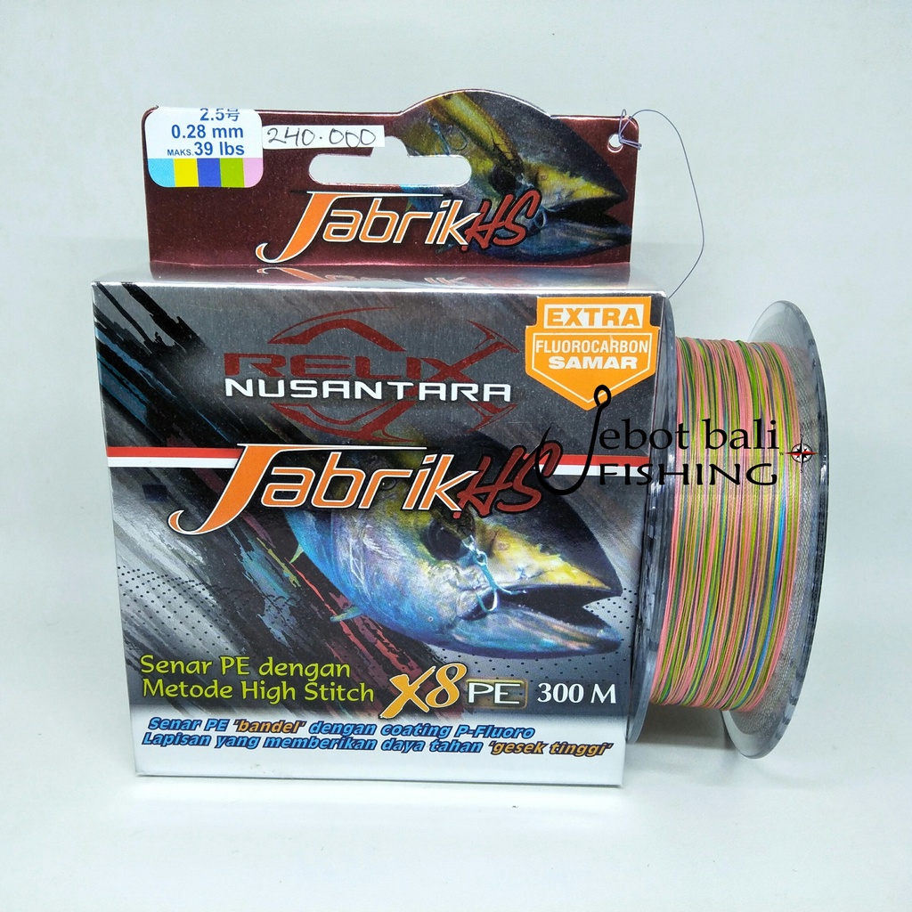 PE 2.5 Jabrik HS X8 300 Meter Senar Pancing Relix Nusantara - Benang  Mancing - Tali Pancing