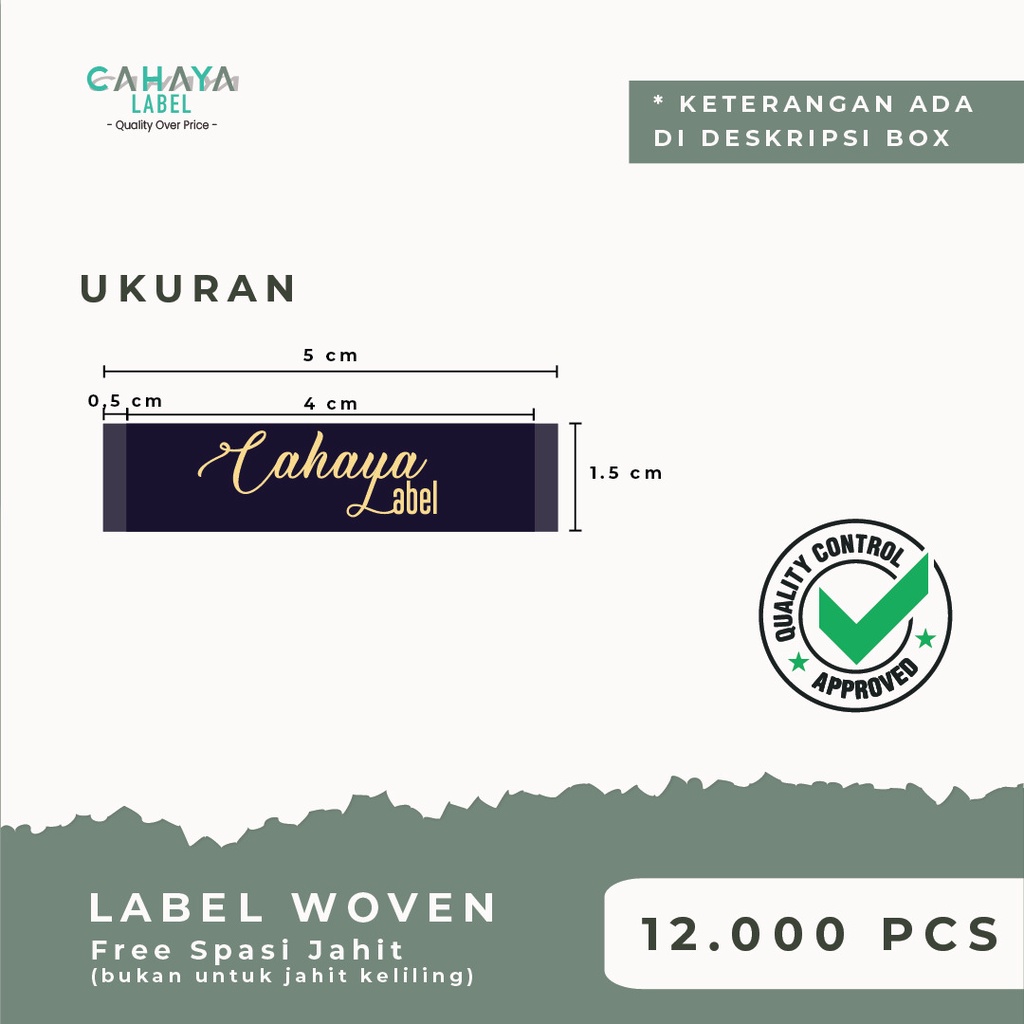 Jual Custom Label Baju Hijab Rajut Woven Max 5x1.5cm Murah | Shopee ...