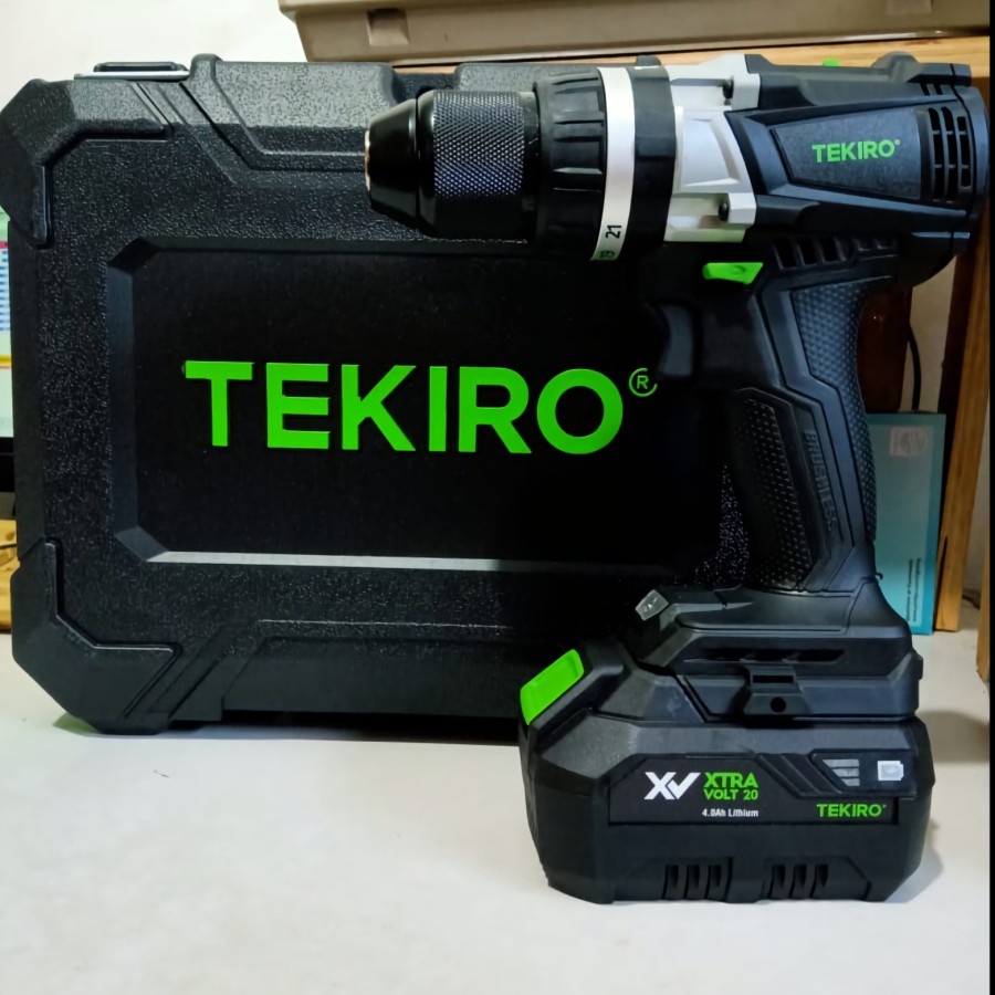 Jual Ori Tekiro Bor Baterai Mm Brushless Cordless Hammer Drill Xtra V Shopee Indonesia