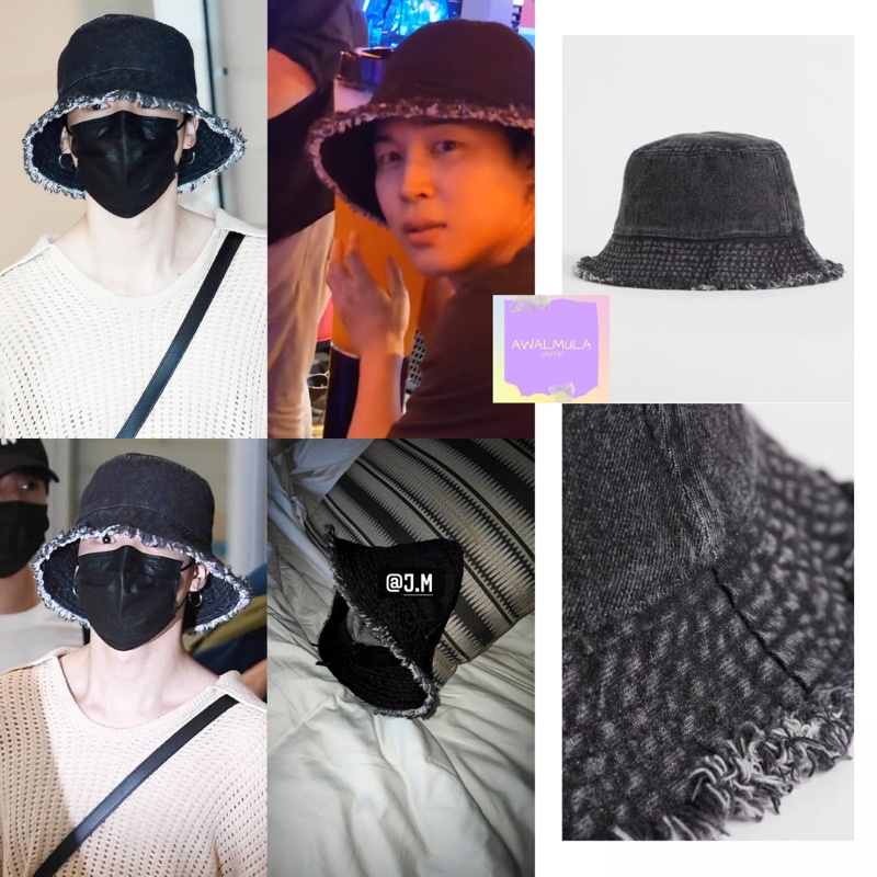 Jual PO OFFICIAL H M Denim Bucket Hat worn by BTS Jimin Shopee Indonesia