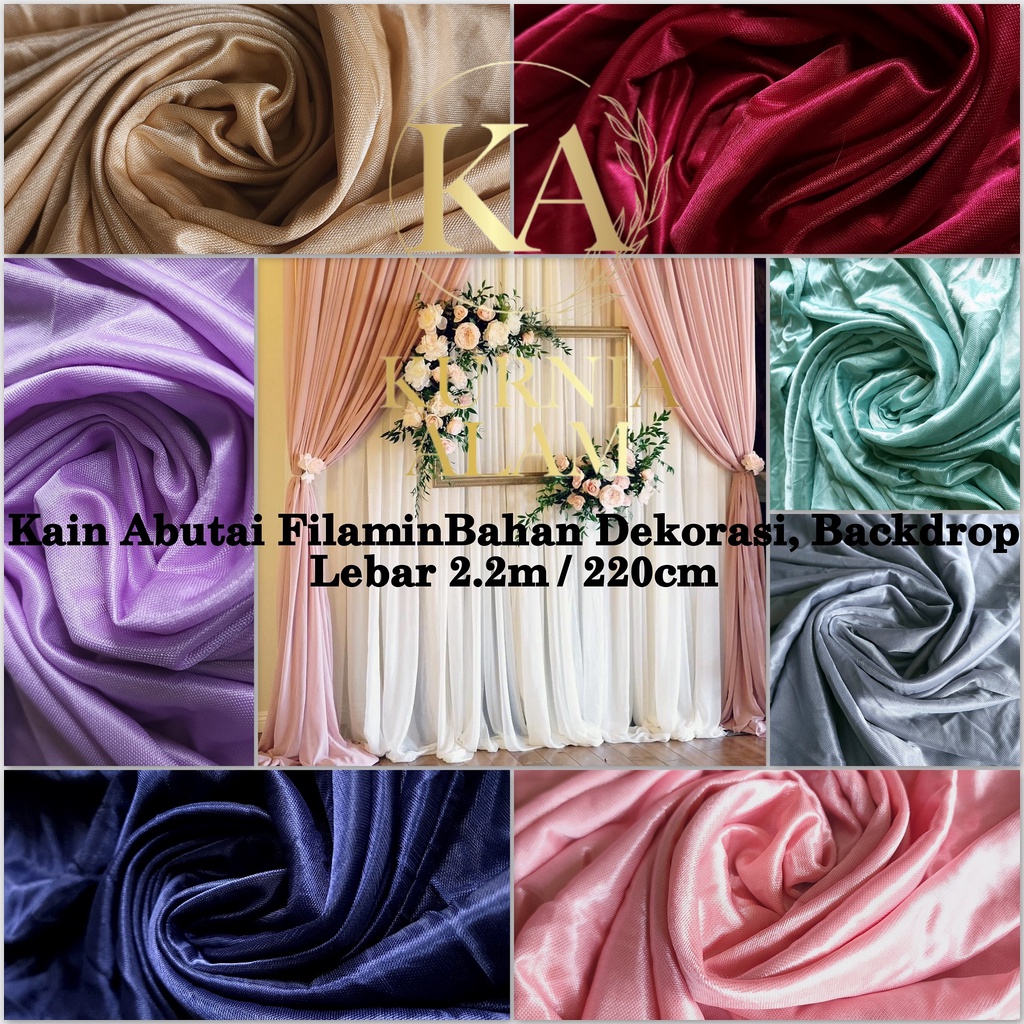 Jual Kain Abutai Filamin Dekorasi Backdrop Meteran Kain Bahan Tenda Background Pelaminan