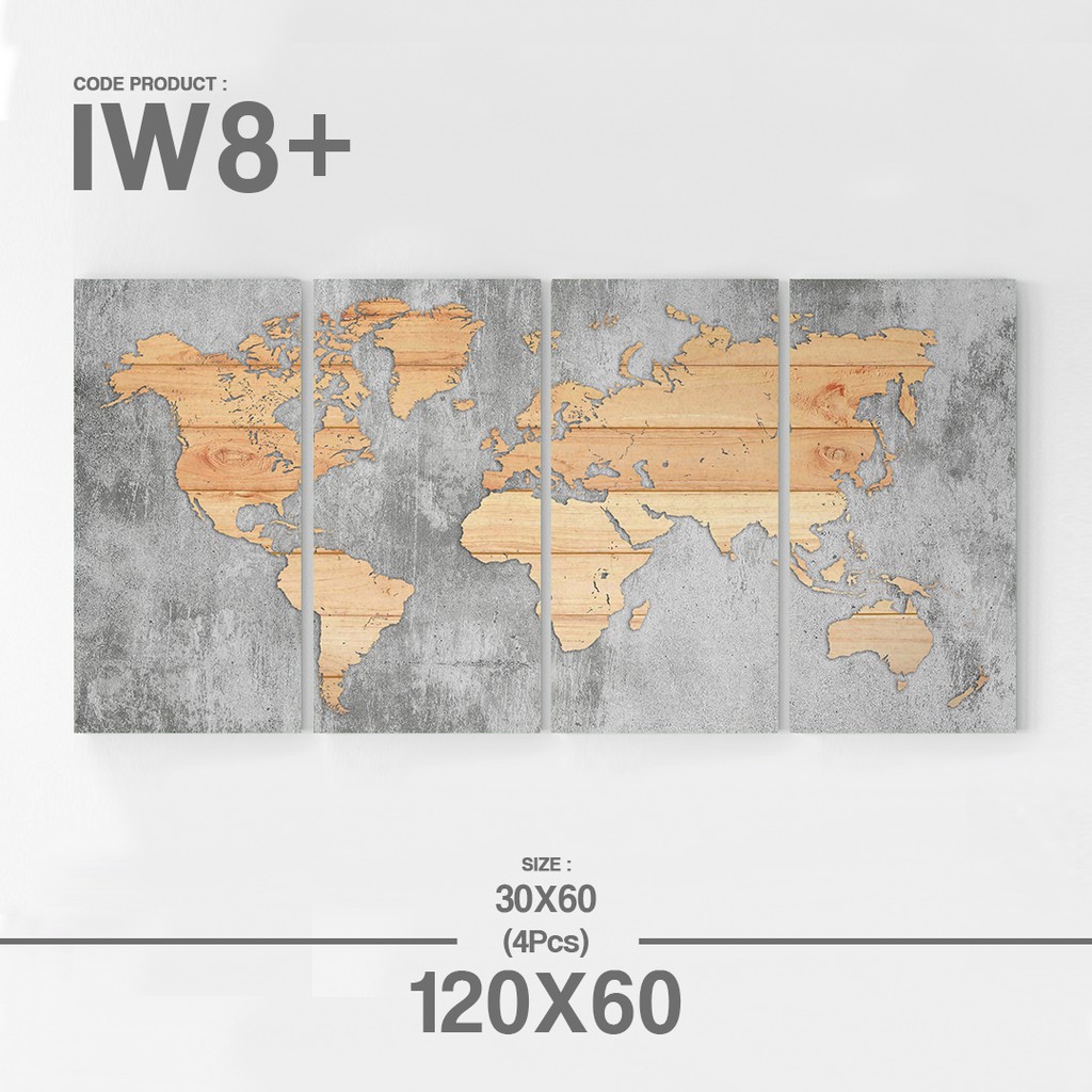 Jual [120x60cm] Wall Decor Hiasan Poster Dinding Desain Peta Dunia ...
