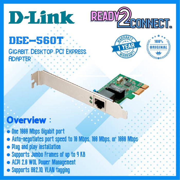 Jual DLINK DGE-560T Ethernet Gigabit PCI Express | Shopee Indonesia