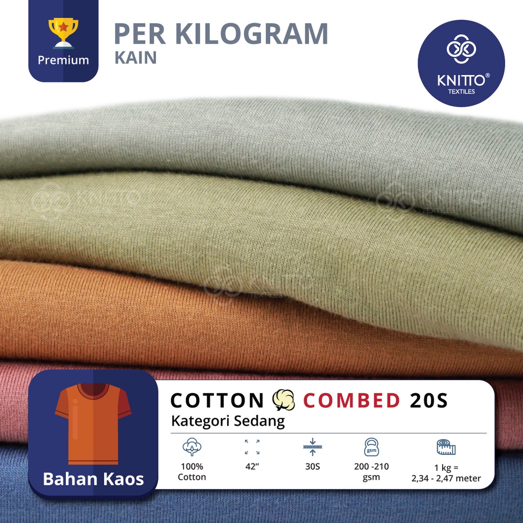 Jual KAIN COTTON COMBED 20S KATEGORI WARNA SEDANG ( BAHAN KAOS ...