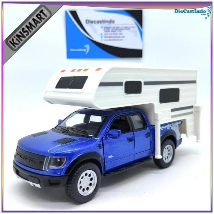 Modellino Ford F-150 SVT Raptor Di Kinsmart - Scala 1/46, In Metallo Pressofuso, Gomme In Gomm, Blu, Collezione Auto - 3