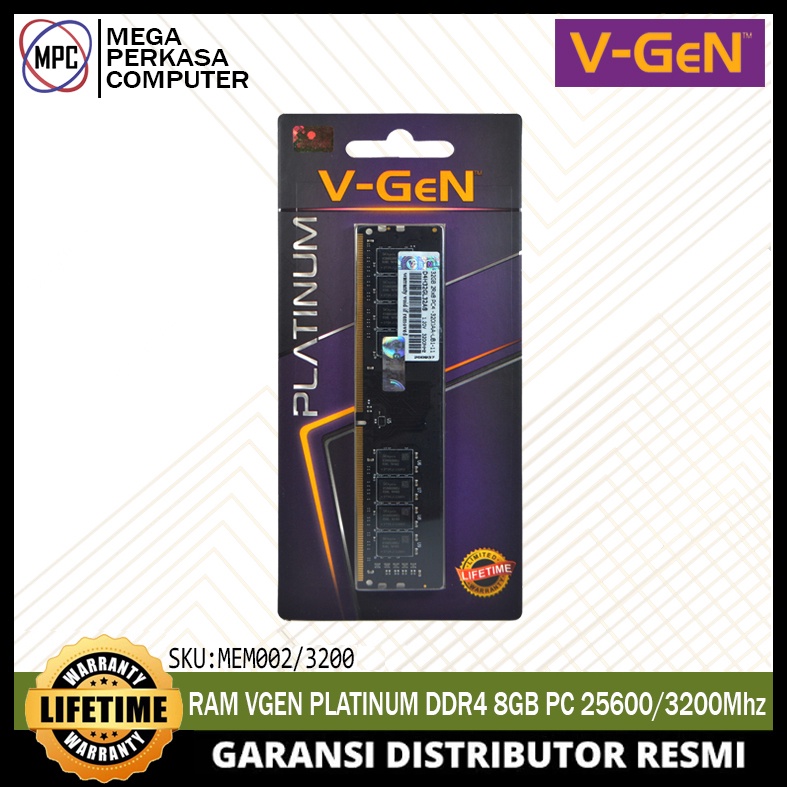 Jual RAM Memory PC V-GeN Platinum DDR4 8GB PC25600/3200Mhz LongDimm ...