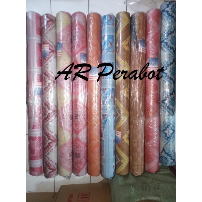 Jual Karpet Lantai Plastik Vinyl Roll Meter Alas Meja Lantai