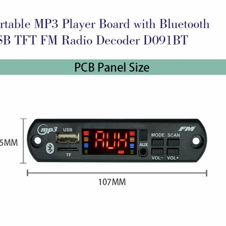 Jual Modul kit MP3 Player Bluetooth versi 5.0 USB TFT Radio FM Shopee