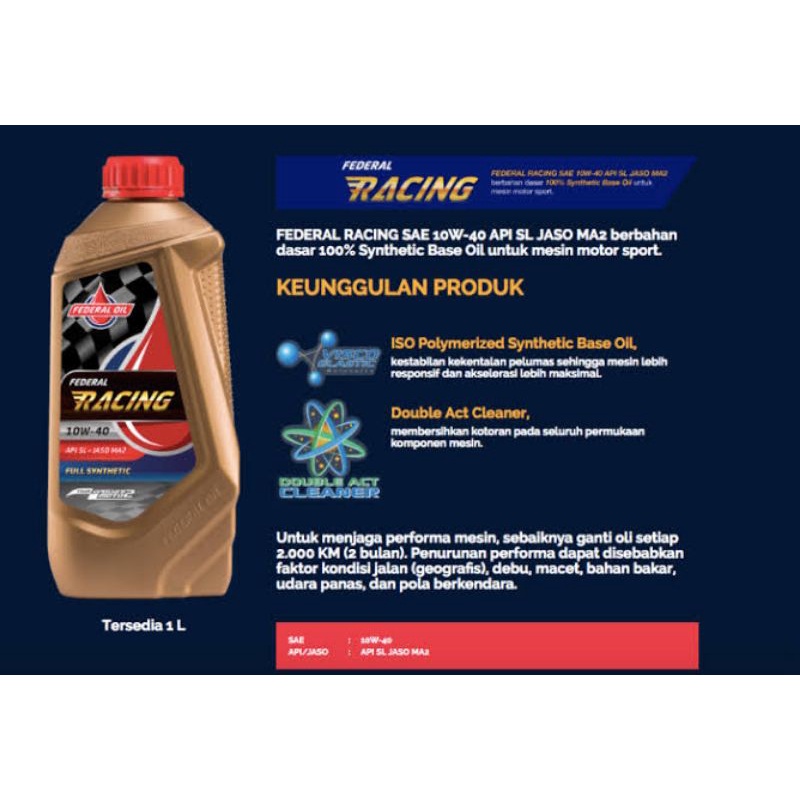 Jual OLI FEDERAL ULTRATEC 800ML/1L/MATIC/RACING | Shopee Indonesia